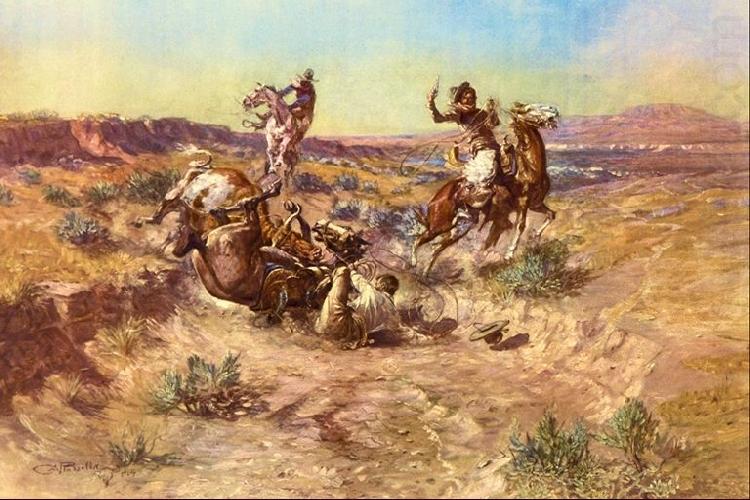 Charles M Russell The Broken Rope china oil painting image